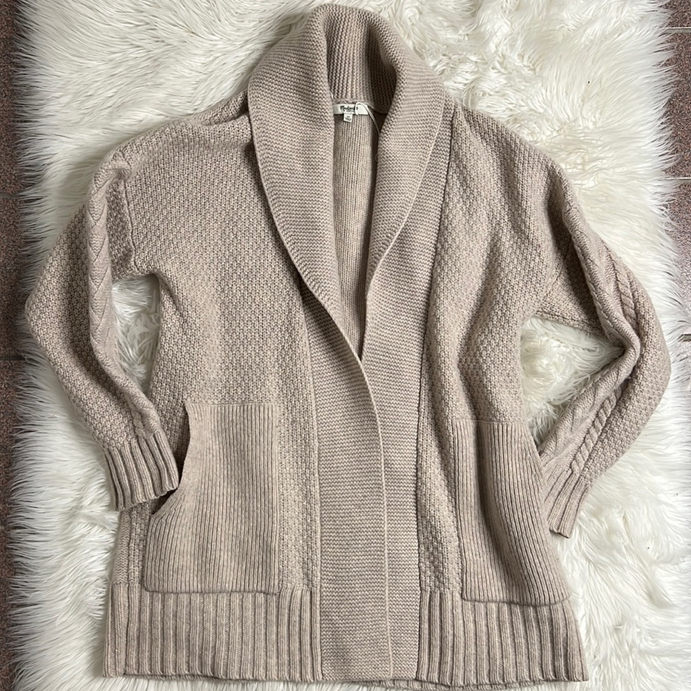 Madewell Beige Open-Front Cardigan